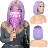 Violet Bob Lace Front Wig Colored Short Human Hair Wigs -SULMY | SULMY.