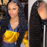 Lace Front Human Hair Wigs 13x4 Lace Wig Water Wave, Pre-plucked, 180% Density-SULMY | SULMY.